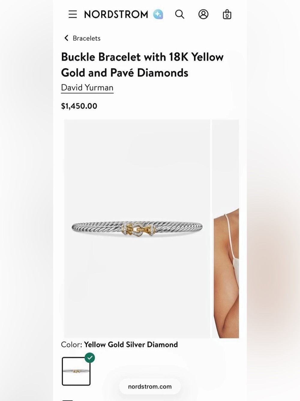 David Yurman Diamond Buckle Bracelet